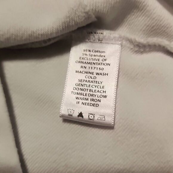 Quacker Factory EUC Rhinestone Embellished Zip Front Hoodie Light Gray Size Medi - Picture 8 of 9